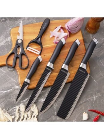 Kit de 6 Facas Churrasco inox cozinha Profissional Antiaderente