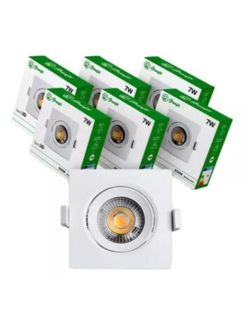 Kit 10 Luminária Teto Spot Led 7w Direcionável 3000k 6500k