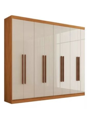 Guarda-roupa Casal Ele E Ela 8 Portas 8 Prateleiras Cor Bege